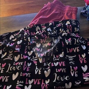 Love Print nursing top Pink and Black